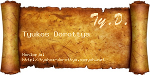 Tyukos Dorottya névjegykártya